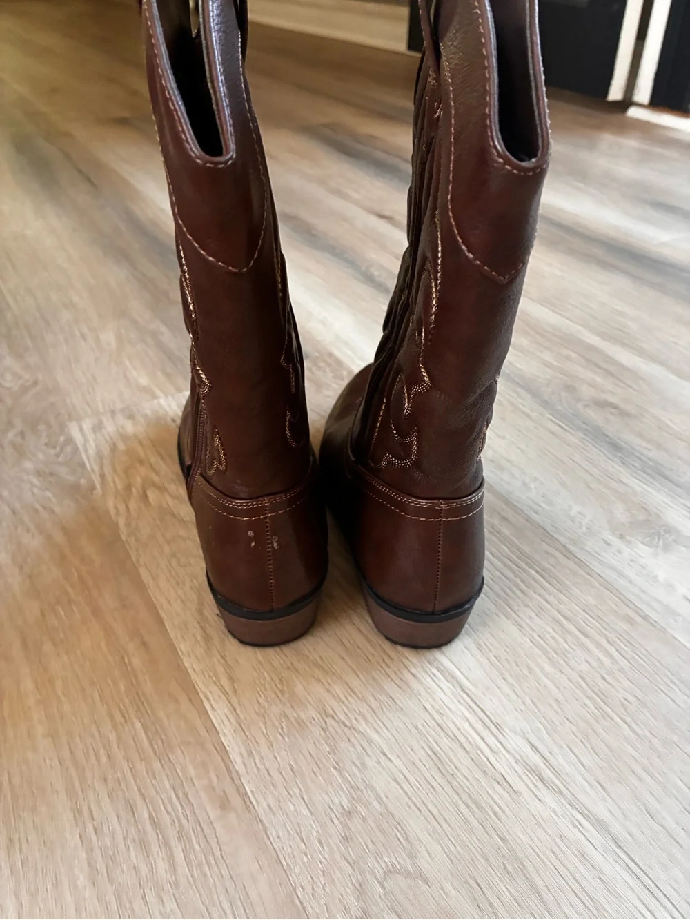 Kids Brown Western Zip-Front Boots